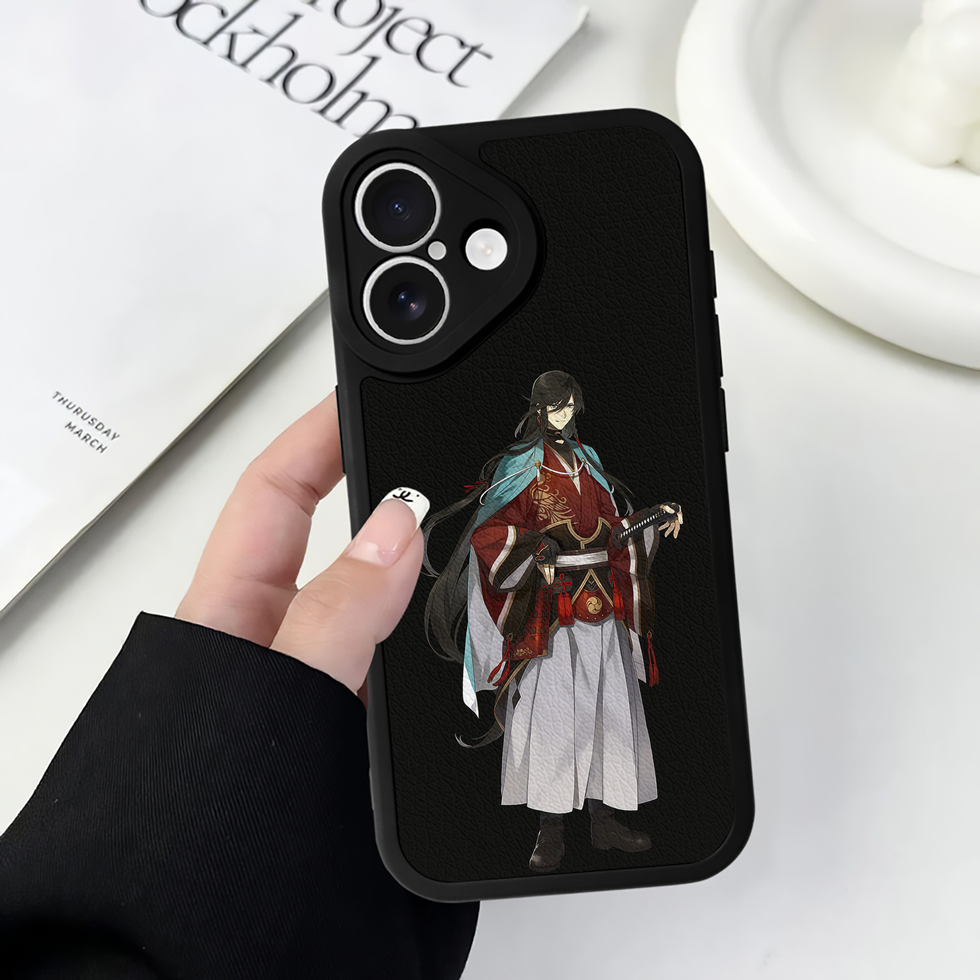 （画像用） 刀剣乱舞 Touken Ranbu 【iPhone 16シリーズ対応】シリコンスマホケース（レザー調） 材質：シリコン
